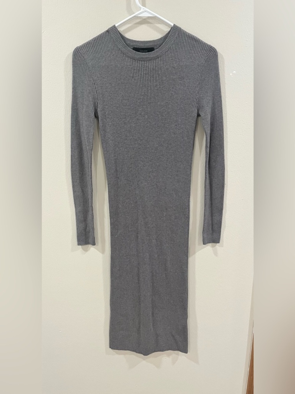 Forever 21 Ribbed Knit Long Sleeve Midi Dress-Size Small